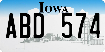 IA license plate ABD574