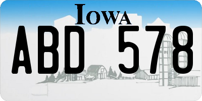 IA license plate ABD578