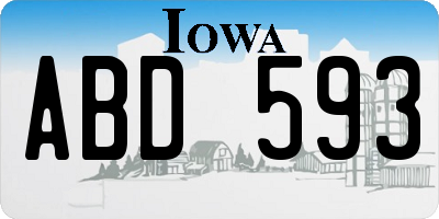 IA license plate ABD593