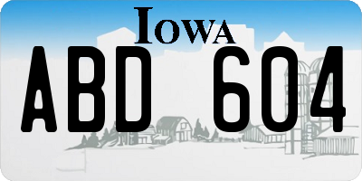 IA license plate ABD604