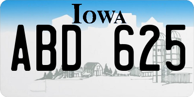IA license plate ABD625