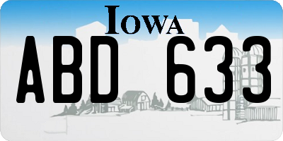 IA license plate ABD633