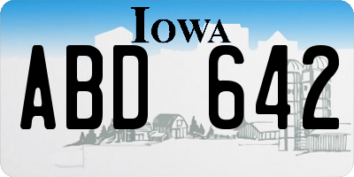 IA license plate ABD642
