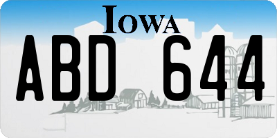 IA license plate ABD644