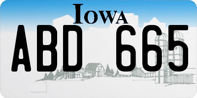 IA license plate ABD665