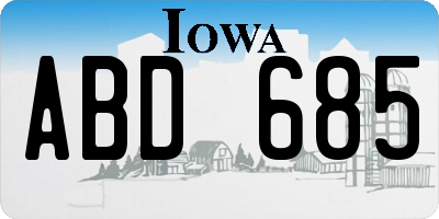 IA license plate ABD685