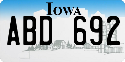 IA license plate ABD692