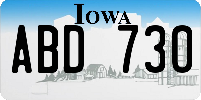 IA license plate ABD730