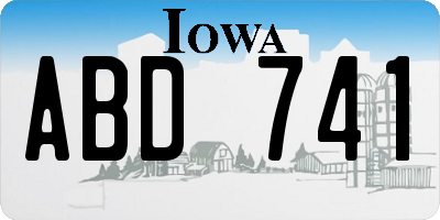 IA license plate ABD741