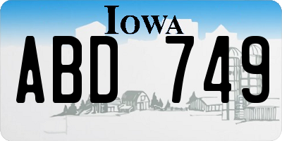 IA license plate ABD749