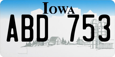 IA license plate ABD753