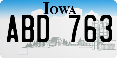 IA license plate ABD763