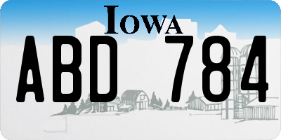 IA license plate ABD784