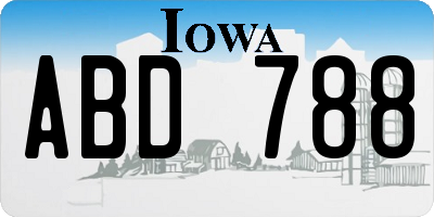 IA license plate ABD788