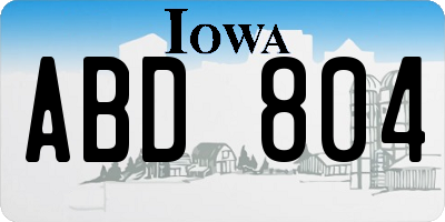 IA license plate ABD804