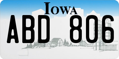 IA license plate ABD806