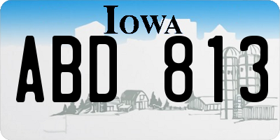 IA license plate ABD813
