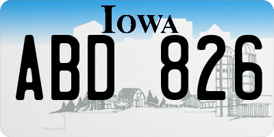 IA license plate ABD826