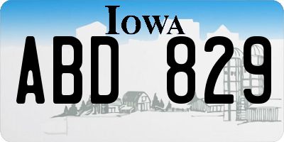 IA license plate ABD829