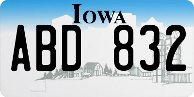 IA license plate ABD832