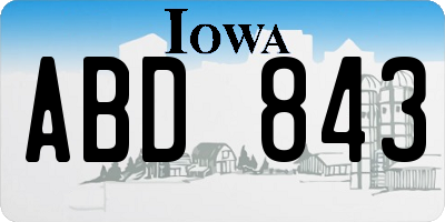 IA license plate ABD843