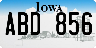 IA license plate ABD856
