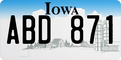 IA license plate ABD871