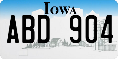 IA license plate ABD904