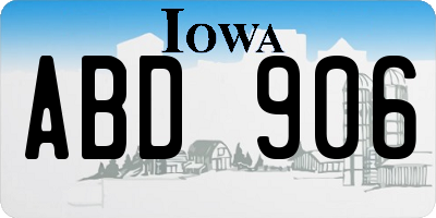 IA license plate ABD906
