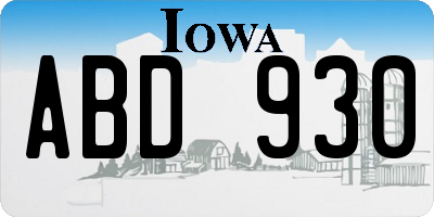 IA license plate ABD930