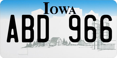 IA license plate ABD966