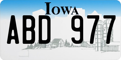 IA license plate ABD977