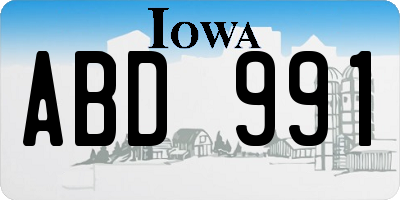 IA license plate ABD991