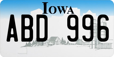 IA license plate ABD996