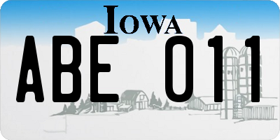 IA license plate ABE011