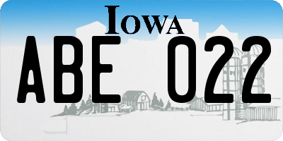 IA license plate ABE022