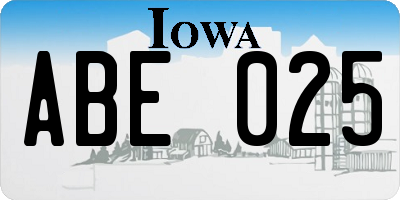 IA license plate ABE025
