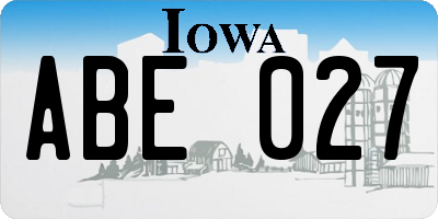 IA license plate ABE027