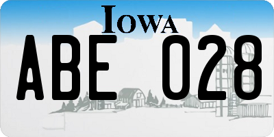 IA license plate ABE028