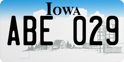 IA license plate ABE029