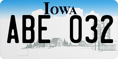 IA license plate ABE032