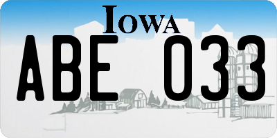 IA license plate ABE033