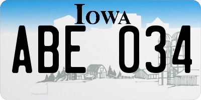 IA license plate ABE034