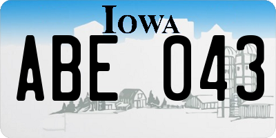 IA license plate ABE043