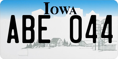 IA license plate ABE044