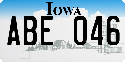 IA license plate ABE046
