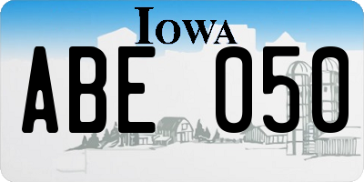 IA license plate ABE050