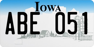 IA license plate ABE051