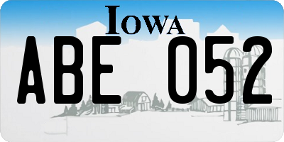 IA license plate ABE052