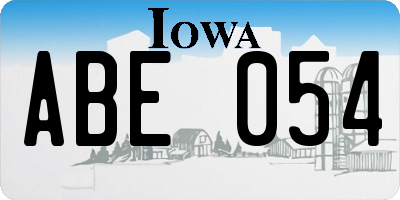 IA license plate ABE054